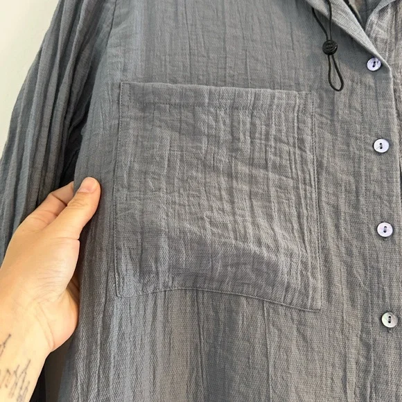 Massimo Dutti Charcoal Button Down Casual Shirt - Picture 4 of 9